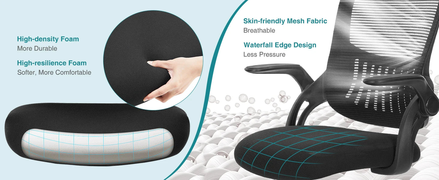 JHK Ergonomic Mesh Backrest Office Chair With Adjustable Height Wheels
