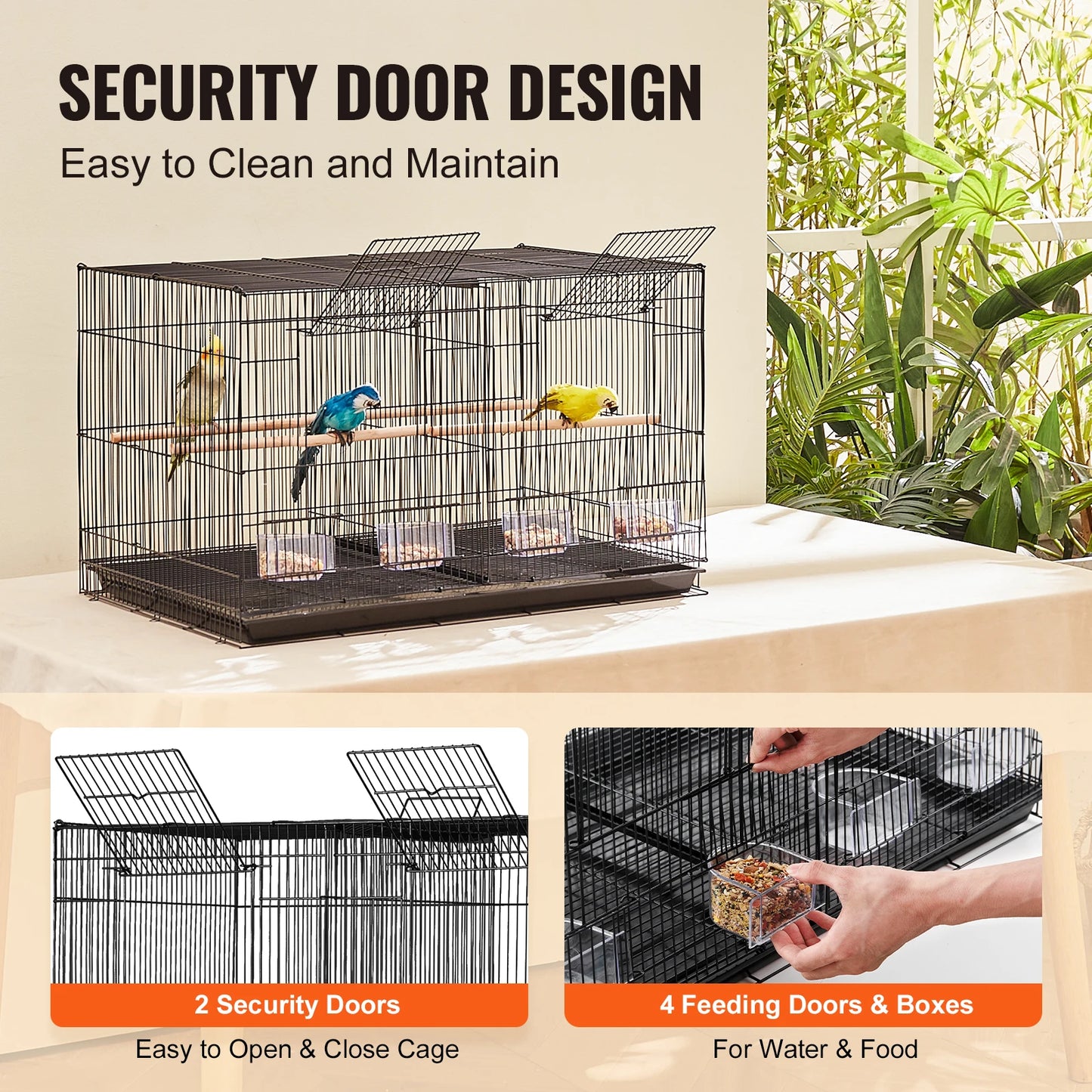 SucceBuy Stackable Flight Bird Cage With Divider For Travel Perch