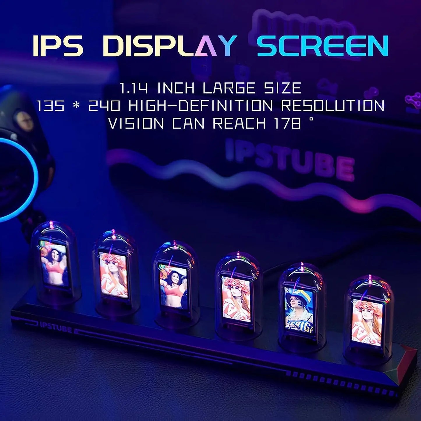 Aiopp Night Light Nixie Tube Clock Kit With 3 Light Modes