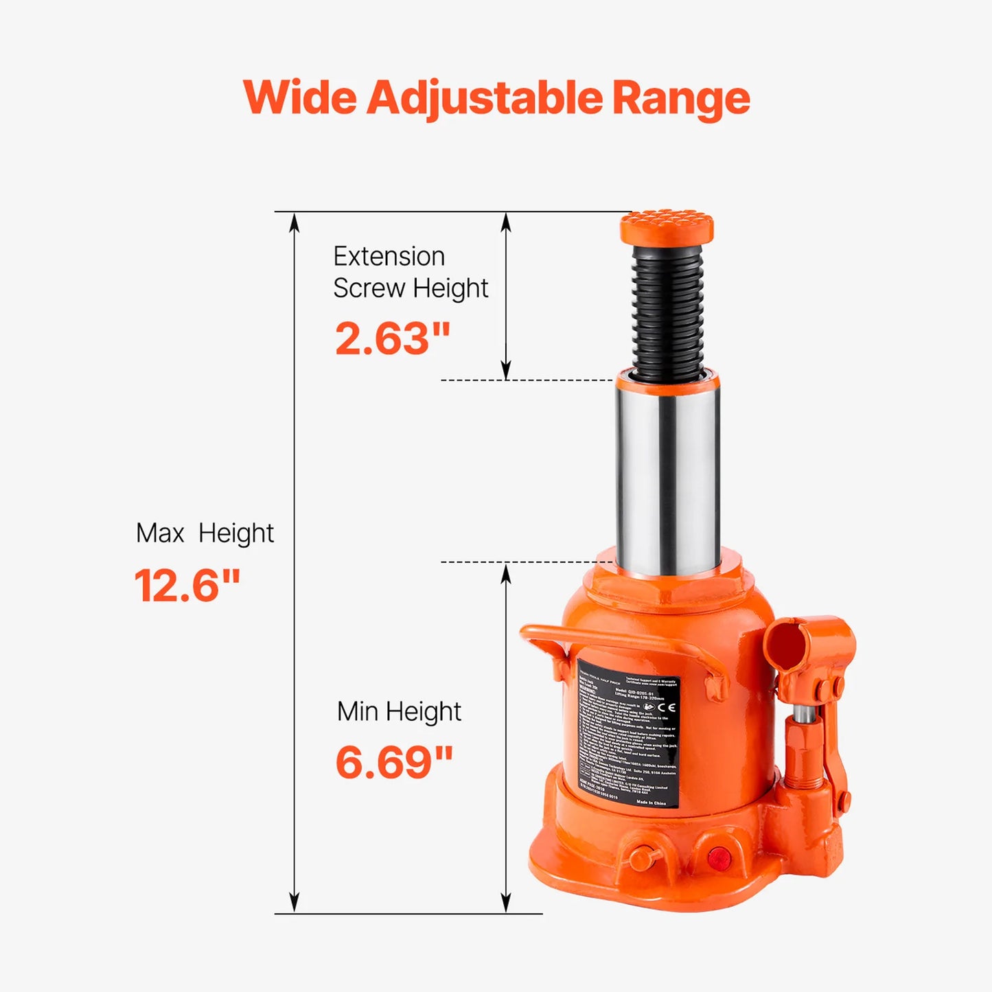SucceBuy Hydraulic Bottle Jack With Long Handle For Vehicles