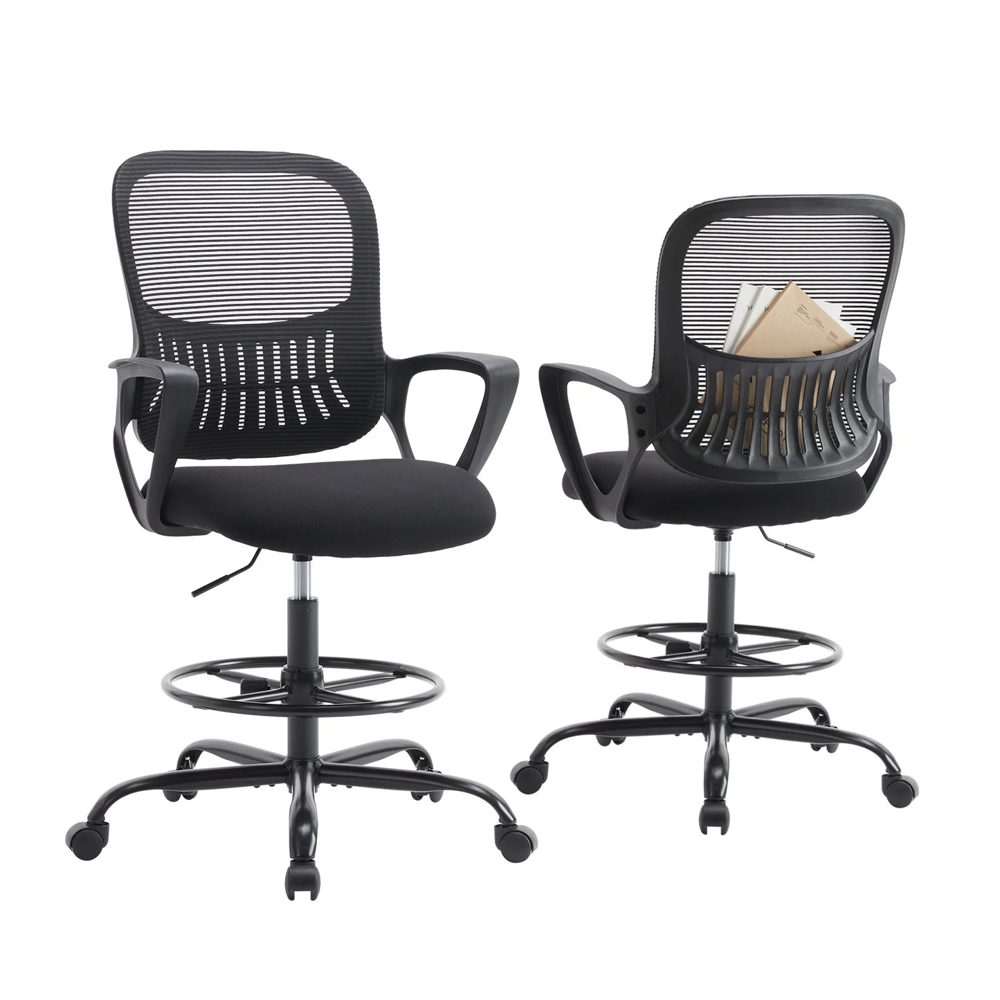 JHK Ergonomic Mesh Backrest Office Chair With Adjustable Height Wheels