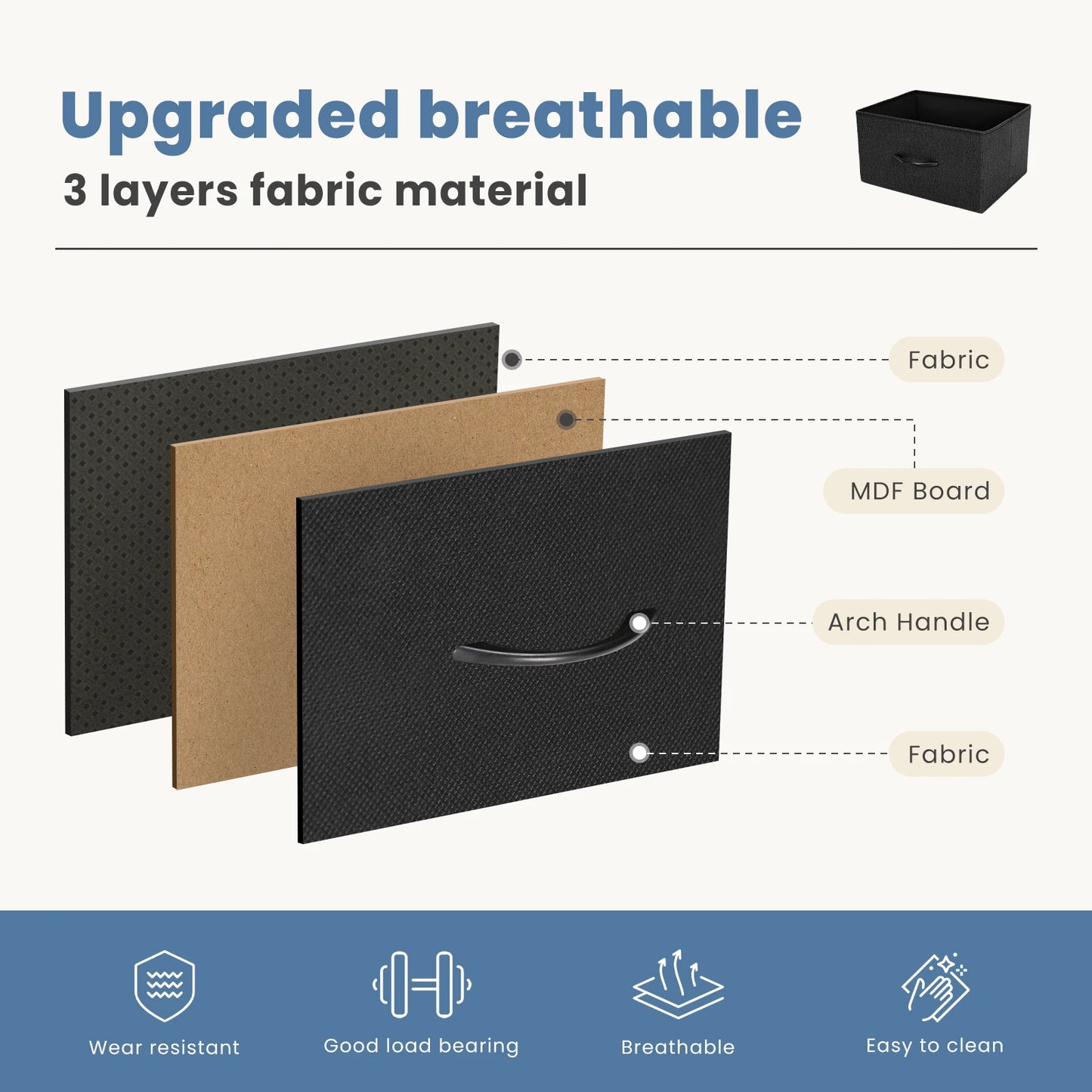 JHK Dresser With 7 Fabric Drawers Storage Closet Chest