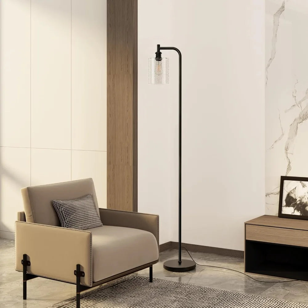 Floor Lamp For Living Room With Led And Seeded Glass
