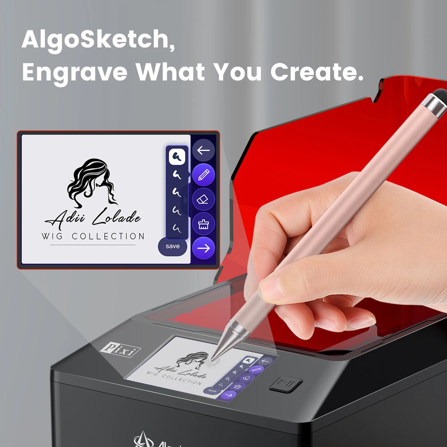 AlgoLaser Pixi 10W Touch Screen Desktop Engraving Machine