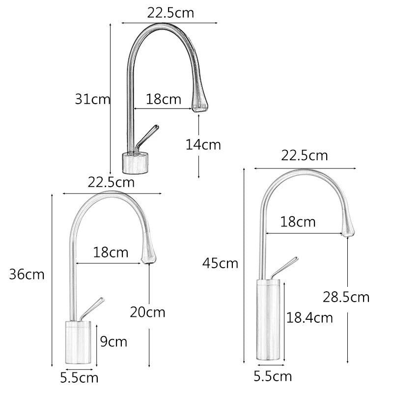 Saeuwtowy Brass Basin Faucet Deck Mounted Single Handle Hot Cold