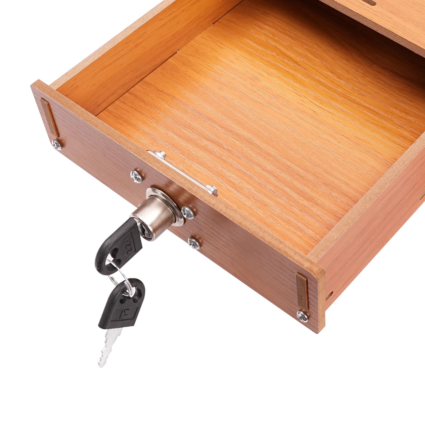 Wood Monitor Stand Riser 2-Tier Drawer for PC Desk Ergonomic