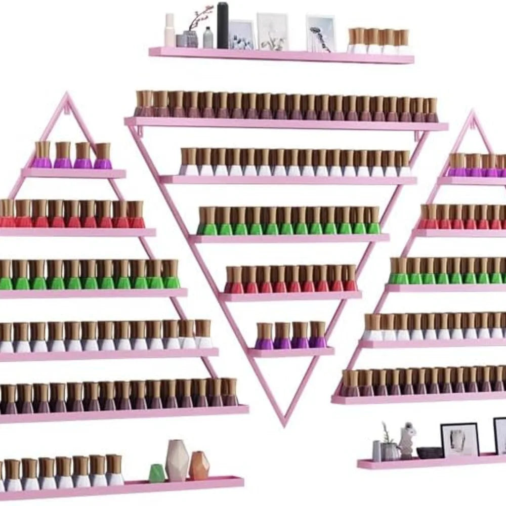 Hign-concerned Wall Mounted Nail Polish Rack Set For 6 Holders