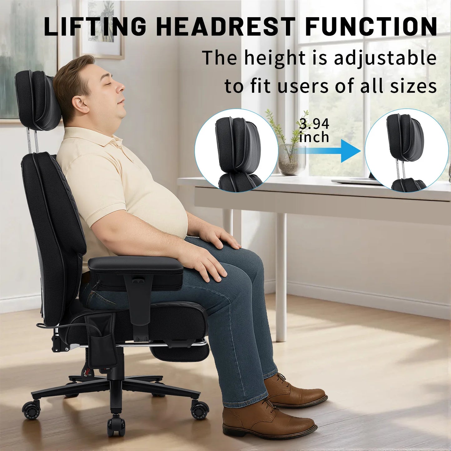 Executive Office Chair With Foot Rest And Lumbar Support