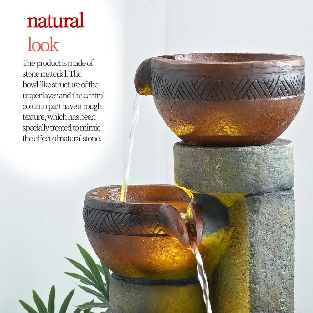 Color 5 Tier Outdoor Indoor Garden Water Fountain Decor