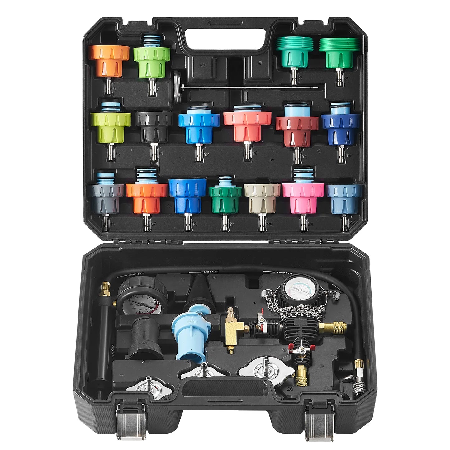 SucceBuy 28 Piece Universal Radiator Pressure Tester Kit Manual Pump