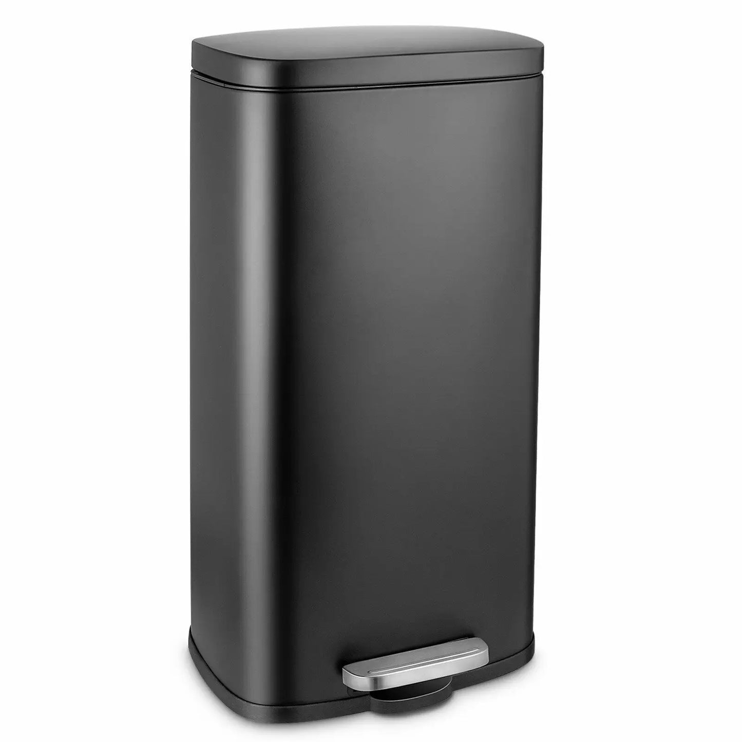 Rectangular Trash Can With Soft Close Pedal Stainless Steel