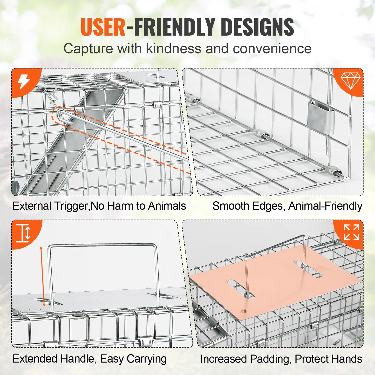 SucceBuy Live Animal Cage Trap Humane Rodent Control For Cats