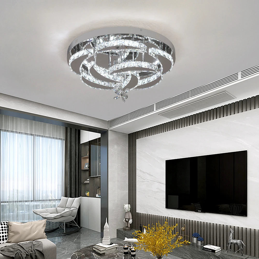 VETRULUS Luxury K9 Crystal Chandelier Modern Ceiling Pendant Light Dimmable