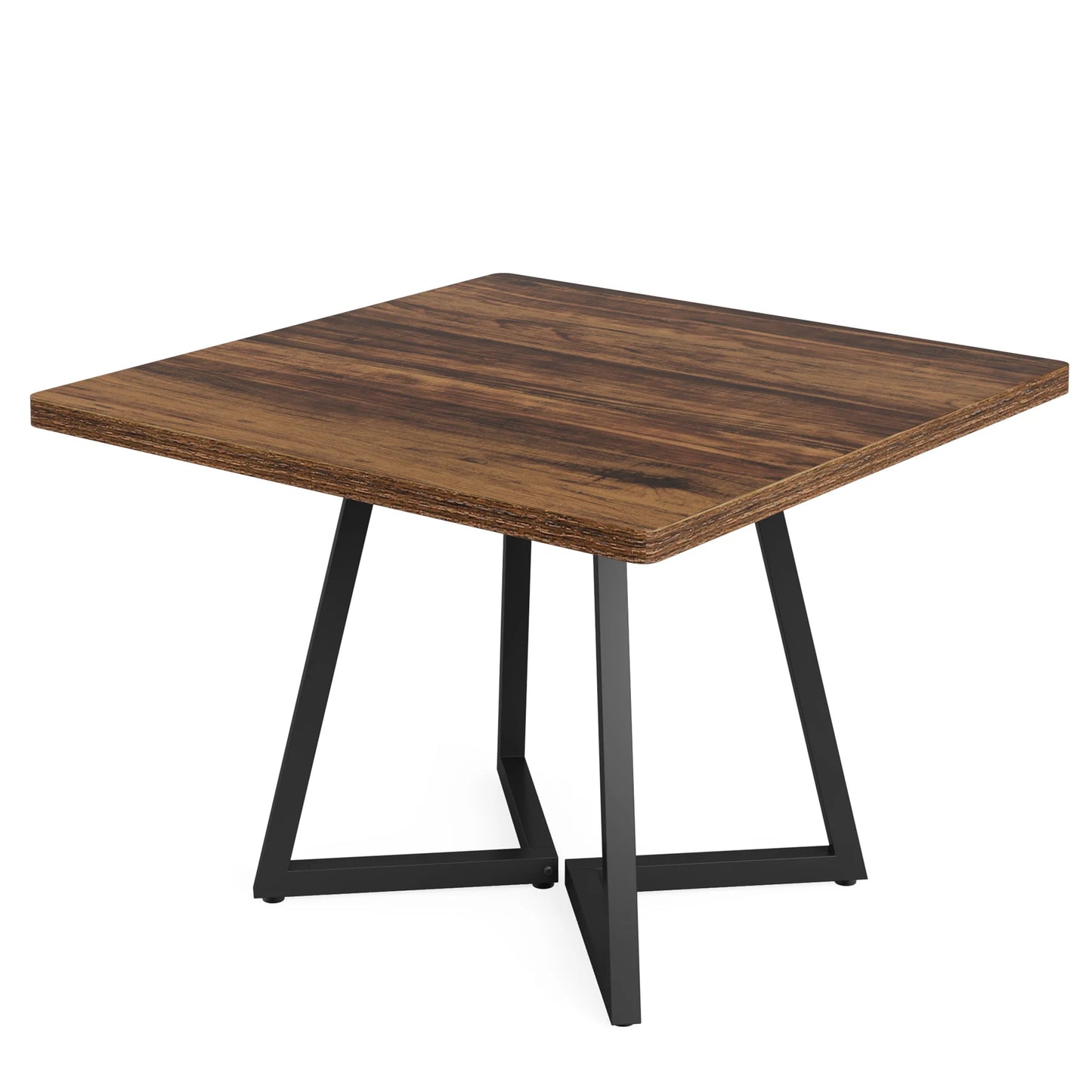 Tribesigns Square Dining Table For Four With Metal Base