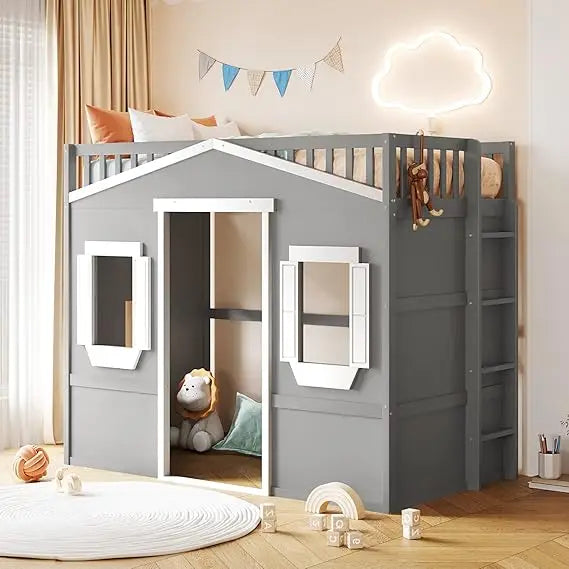 Loft Bed With Built In Storage Wardrobe And Windows