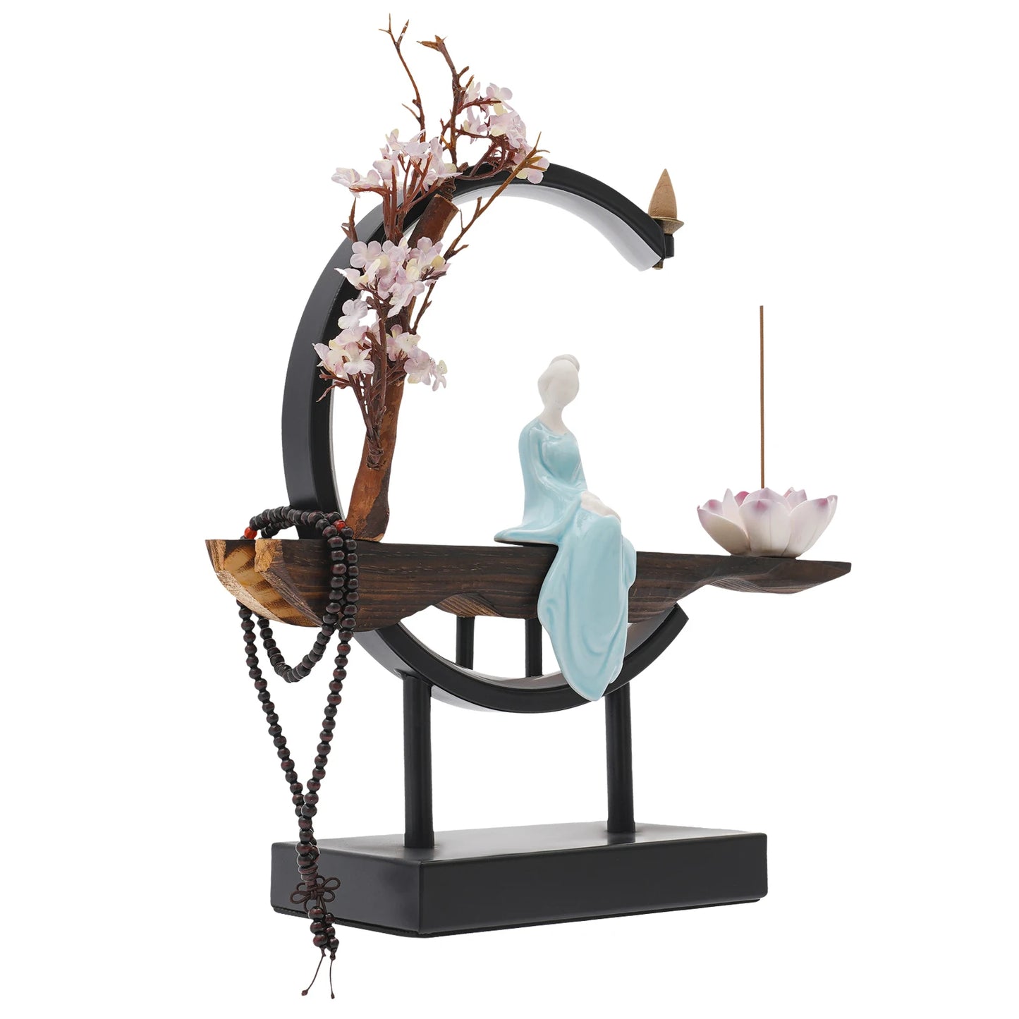 Hign-concerned Modern Chinese Backflow Incense Burner Elegant Decor