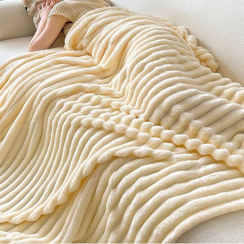 Soft Cashmere Wool Blanket for Sofa Bed with Anti Pilling