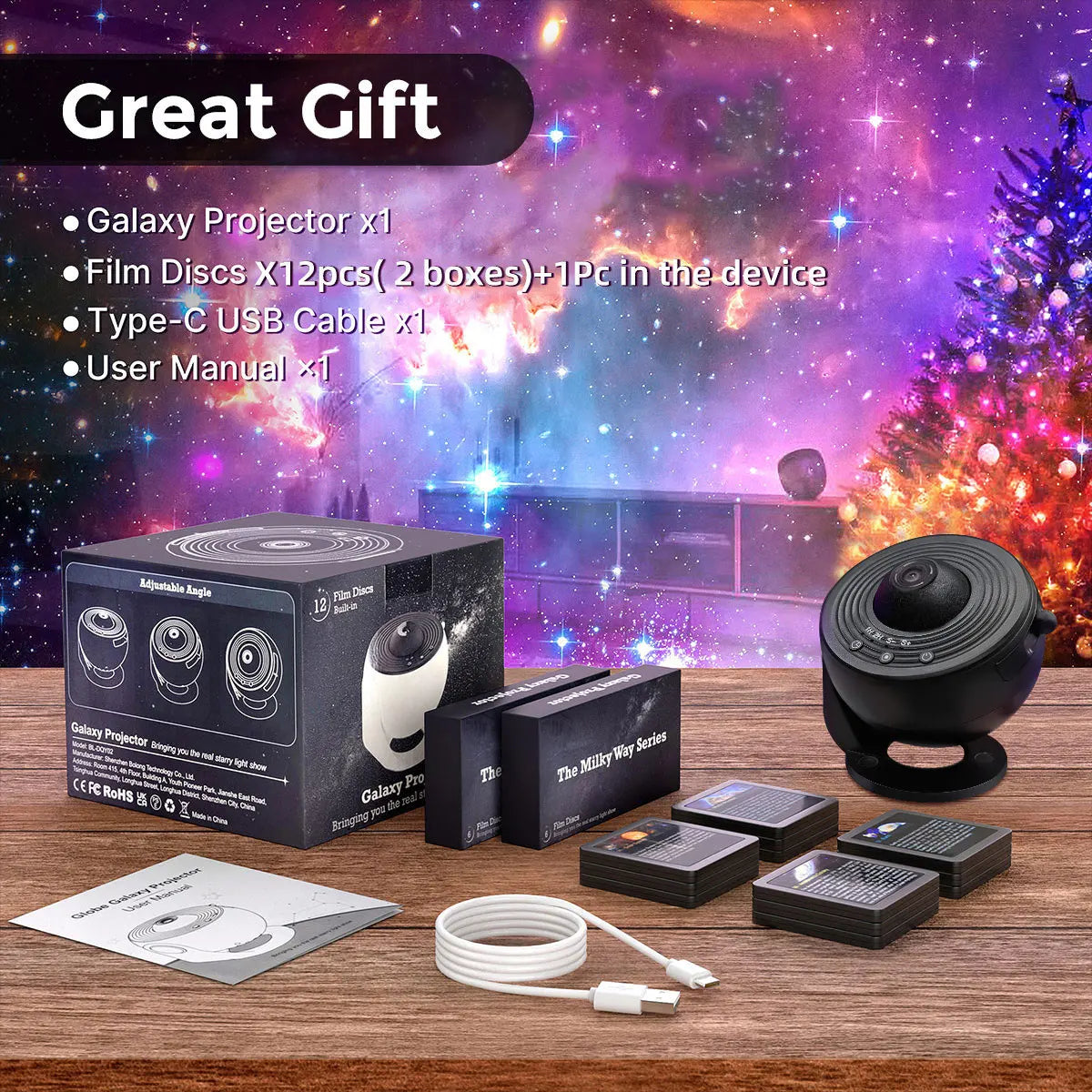 Mexllex 13 In 1 Galaxy Ultral Star Projector Night Light