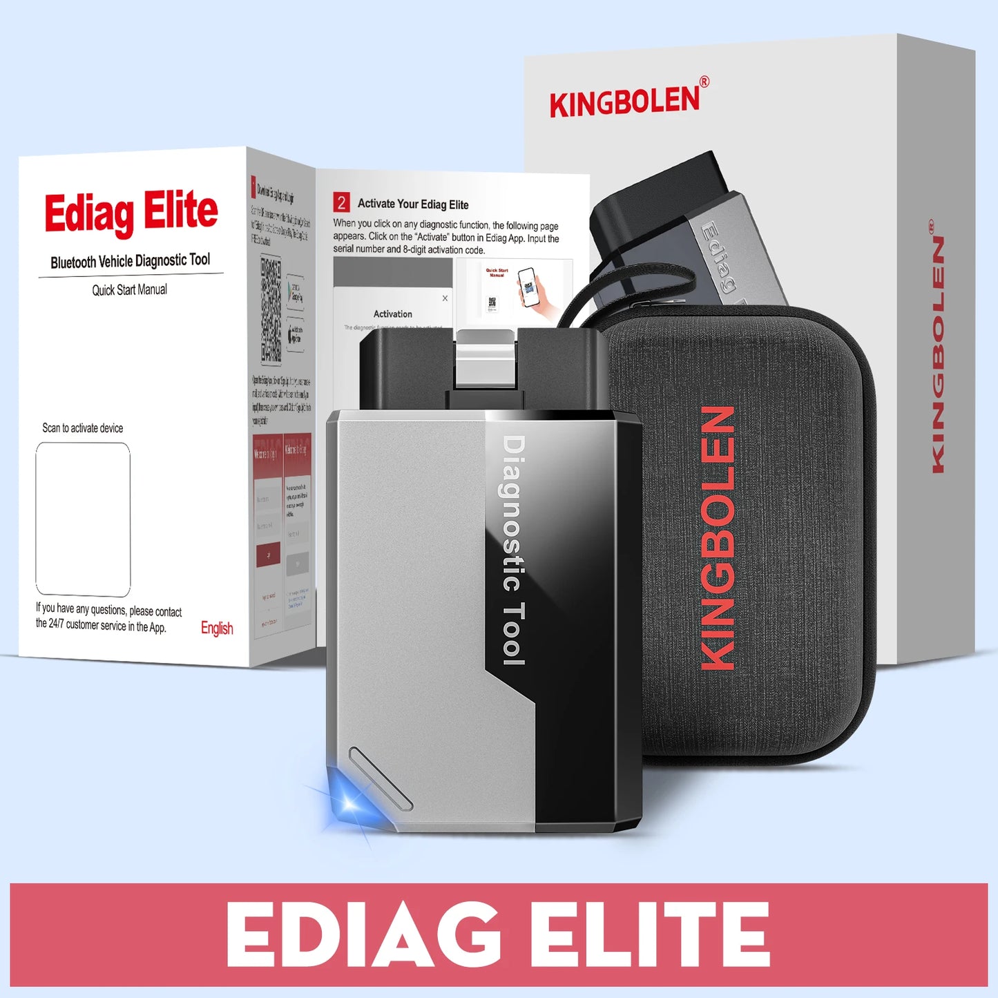 KINGBOLEN Ediag Elite Car Diagnostic Tool OBD2 BiDirectional Scan