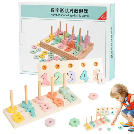 Montessori Math Shapes Puzzle Toys for Preschoolers Number Matching