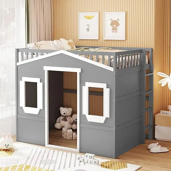 Loft Bed With Built In Storage Wardrobe And Windows