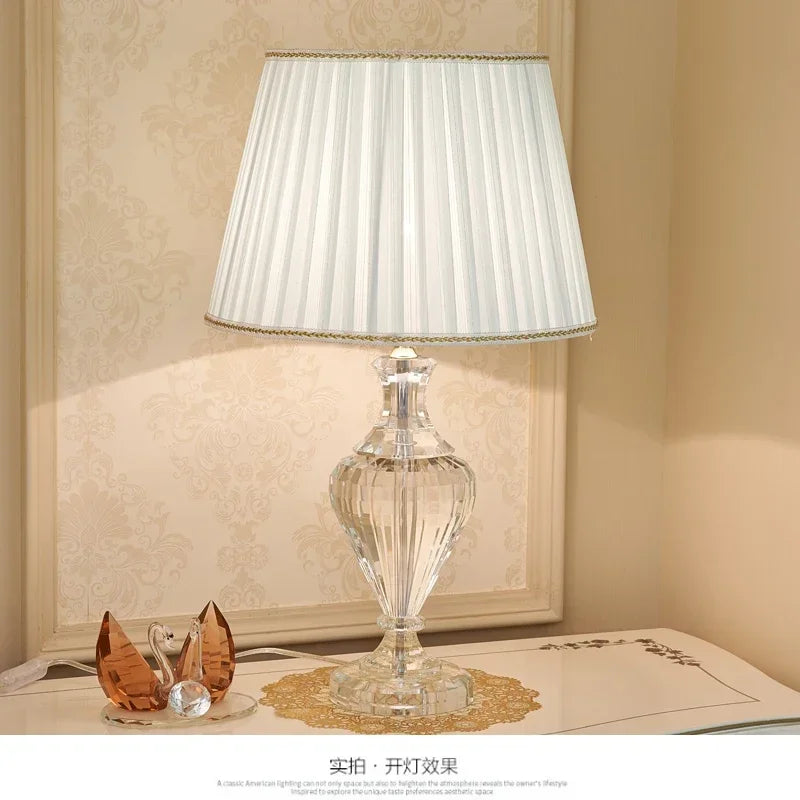 Crystal Table Lamp LED Bedside Light for Modern Bedroom