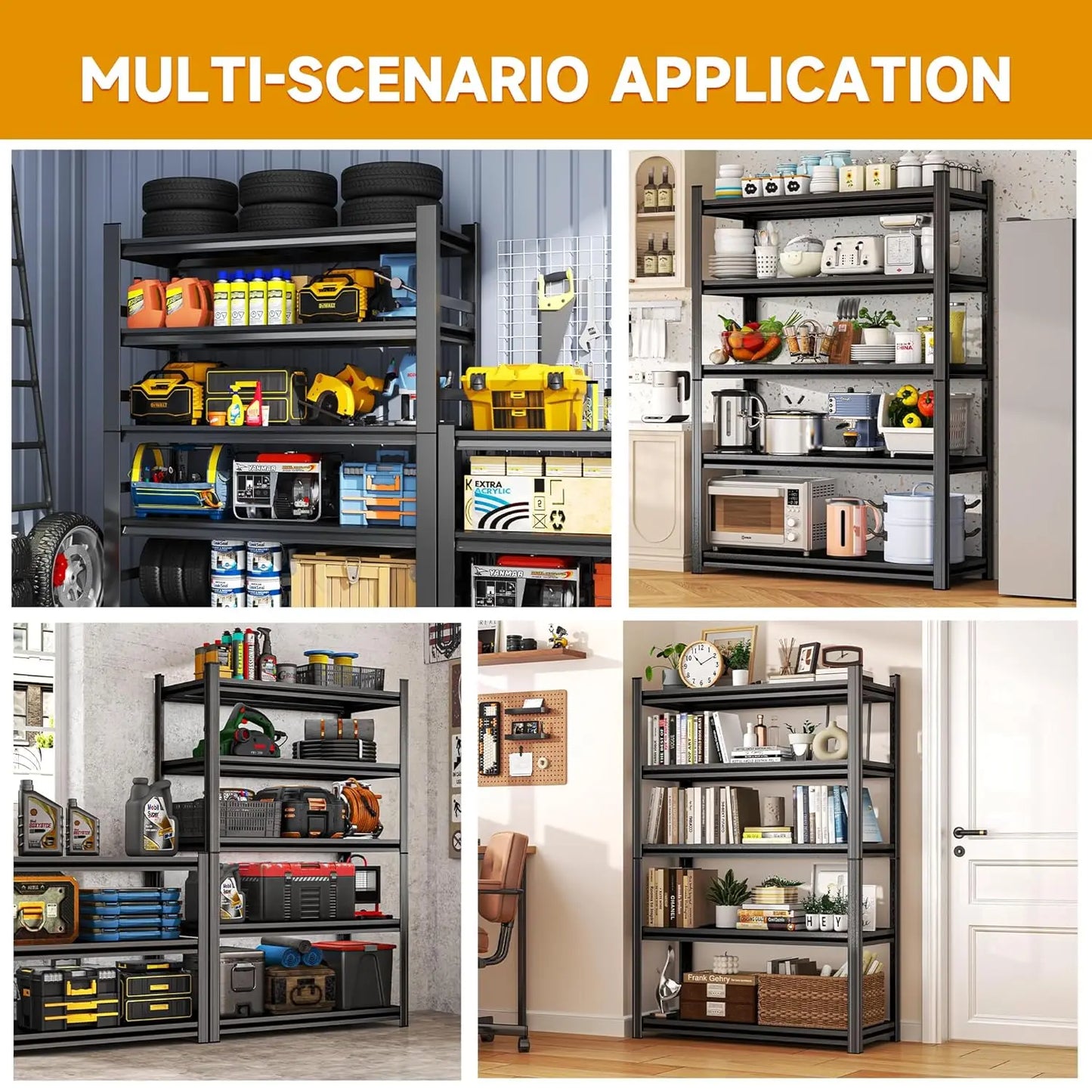 ZHILU Heavy Duty Garage Shelving Unit 5 Tier Steel Storage