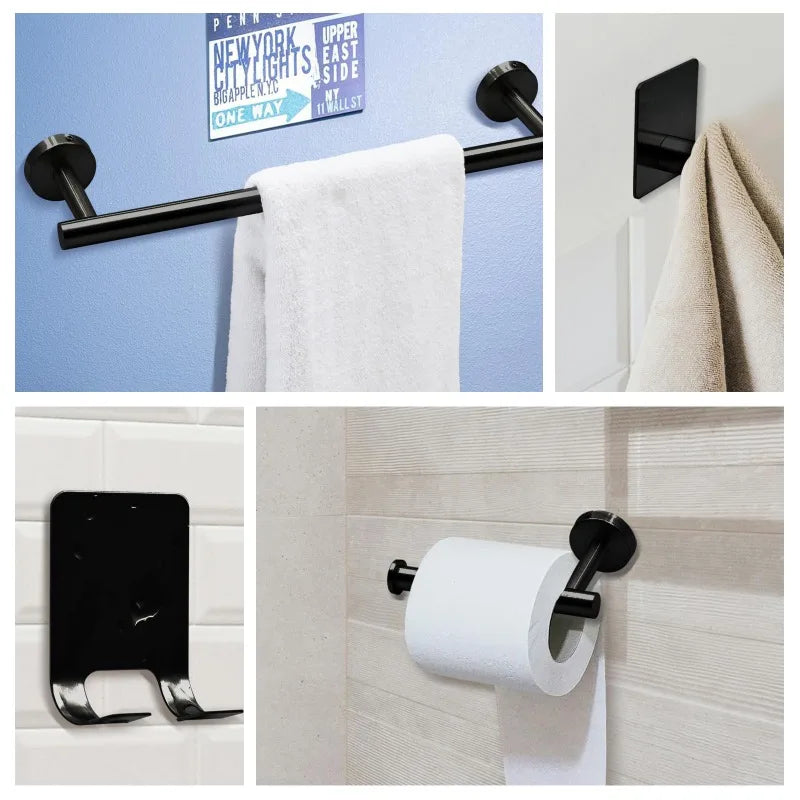 Bathroom Hardware Set 7Pcs Stainless Steel Towel Rack Kit