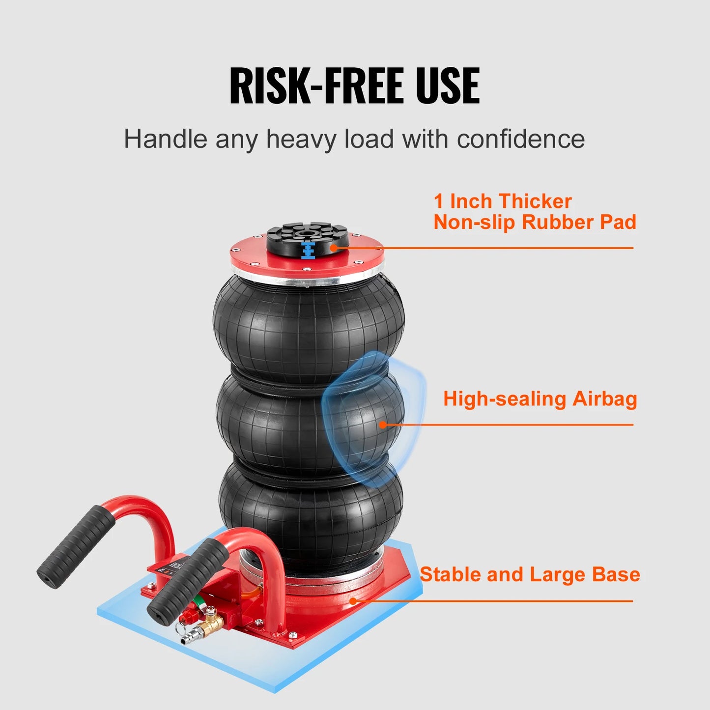 SucceBuy Triple Bag Air Jack 3 Ton Portable Pneumatic Jack