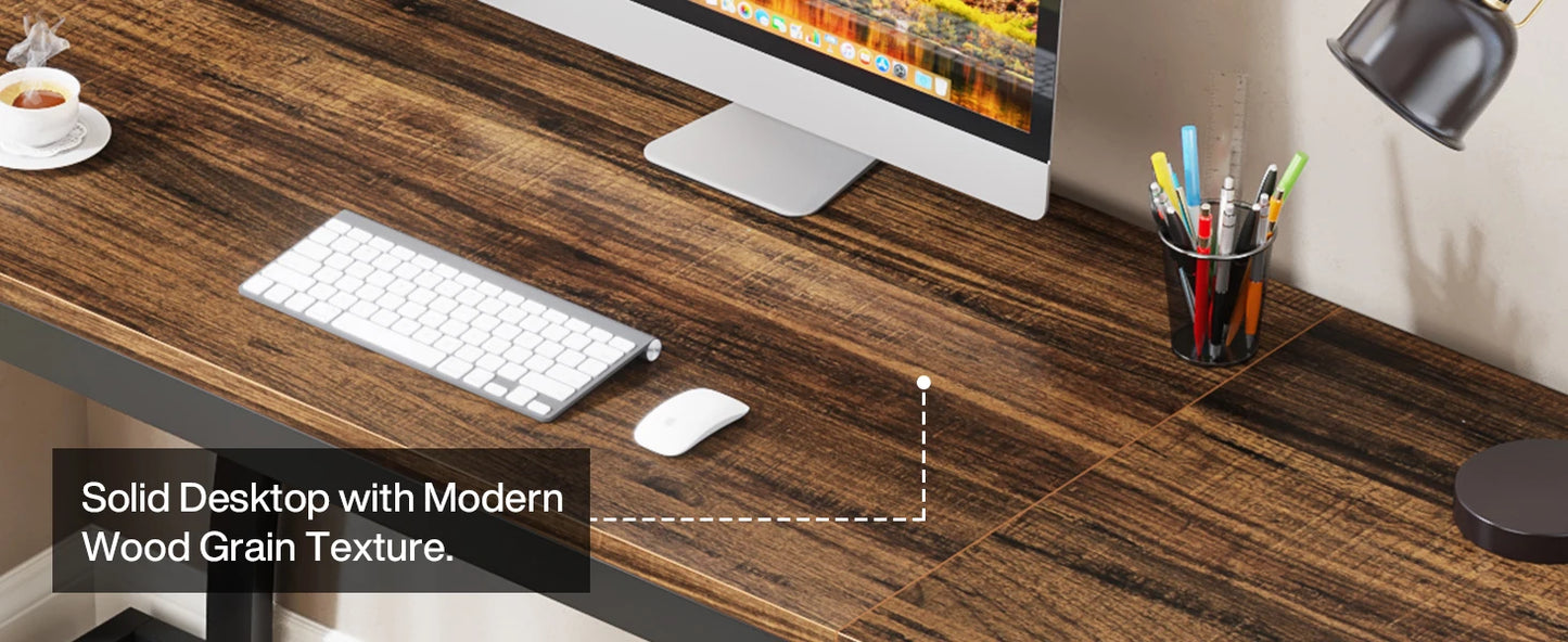 Tribesigns Industrial Computer Desk With 3 Drawers And Reversible Setup