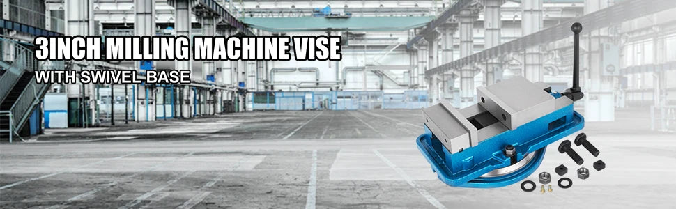 SucceBuy 3 Inch / 5 Inch Jaw Width Heavy Duty Milling Vise Bench Clamp Vise High Precision, 360 Degree Swiveling Base CNC Vise