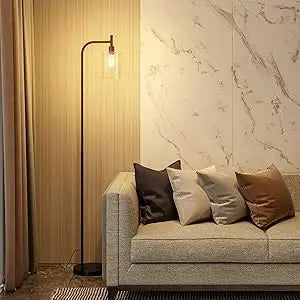 Floor Lamp For Living Room With Led And Seeded Glass