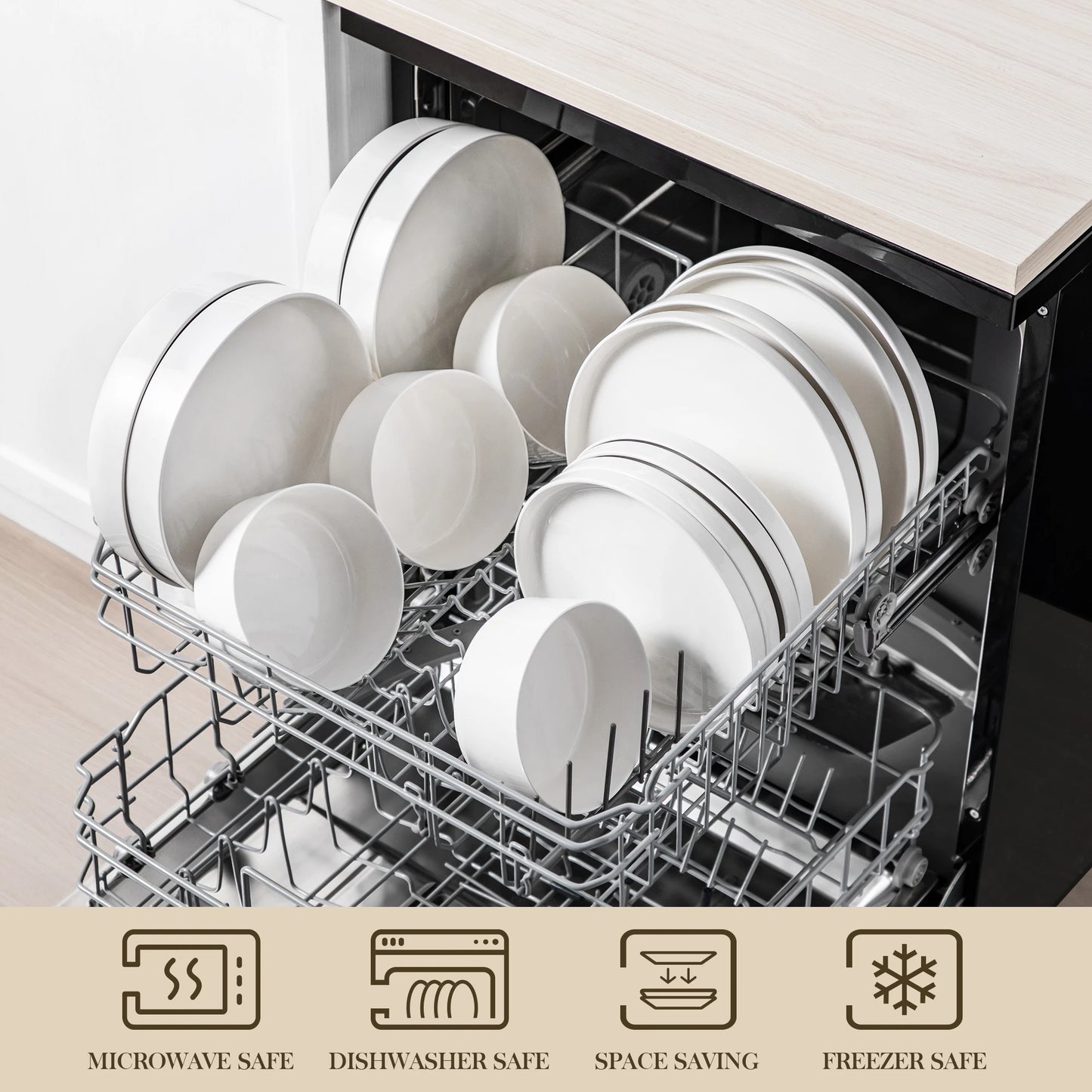 MALACASA Ceramic Dinner Plates Set 12 To 24 Piece Dinnerware