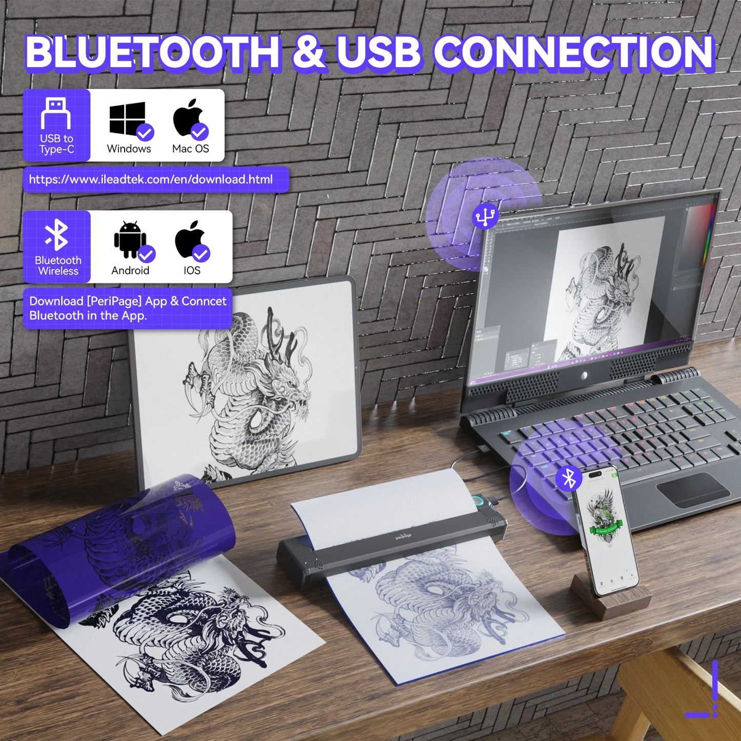 PeriPage P90 Wireless Tattoo Stencil Transfer Printer