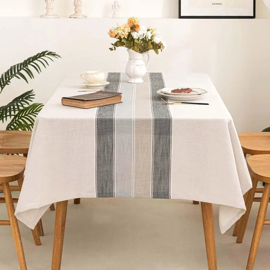 Cotton Linen Waterproof Embroidered Tablecloth Rustic Farmhouse Style