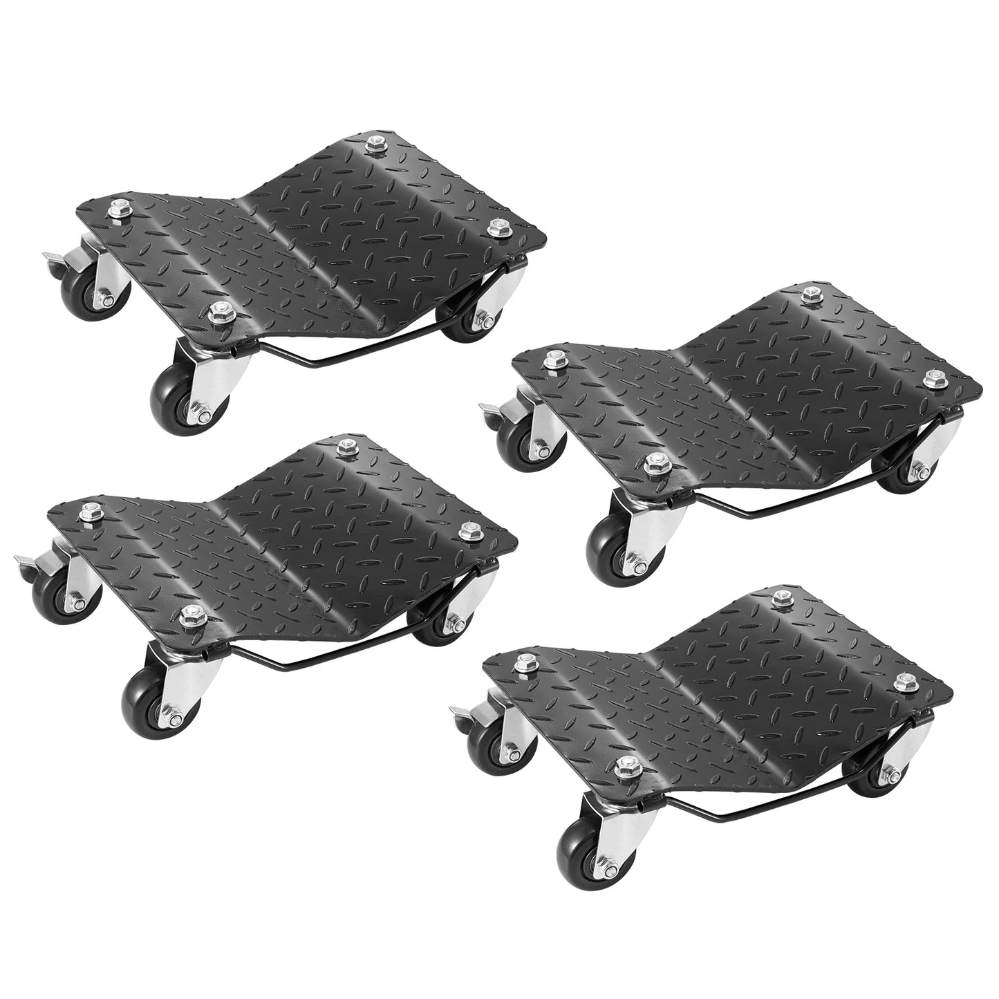 SucceBuy Car Tire Wheel Trolley Dollies 2/4PCS 1500lb Weight Capacity Vehicle Skate Moving Tire with 4 Casters Auto Repair Mover
