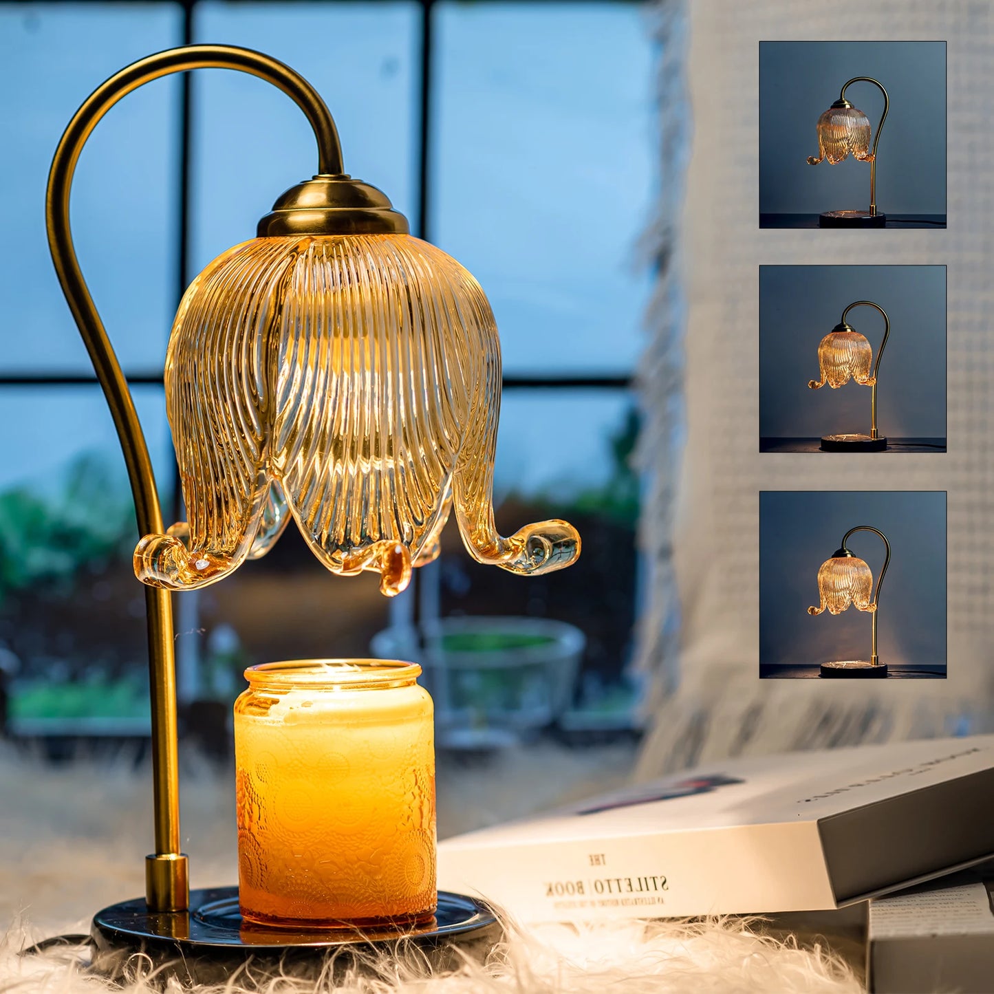 Tulip Flower Warm Candle Lamp Vintage French Retro Night Light