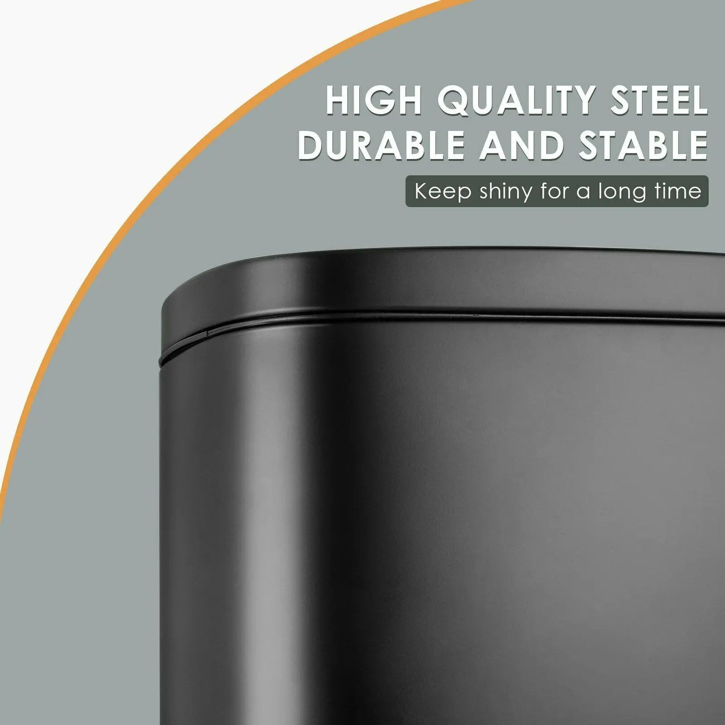 Rectangular Trash Can With Soft Close Pedal Stainless Steel