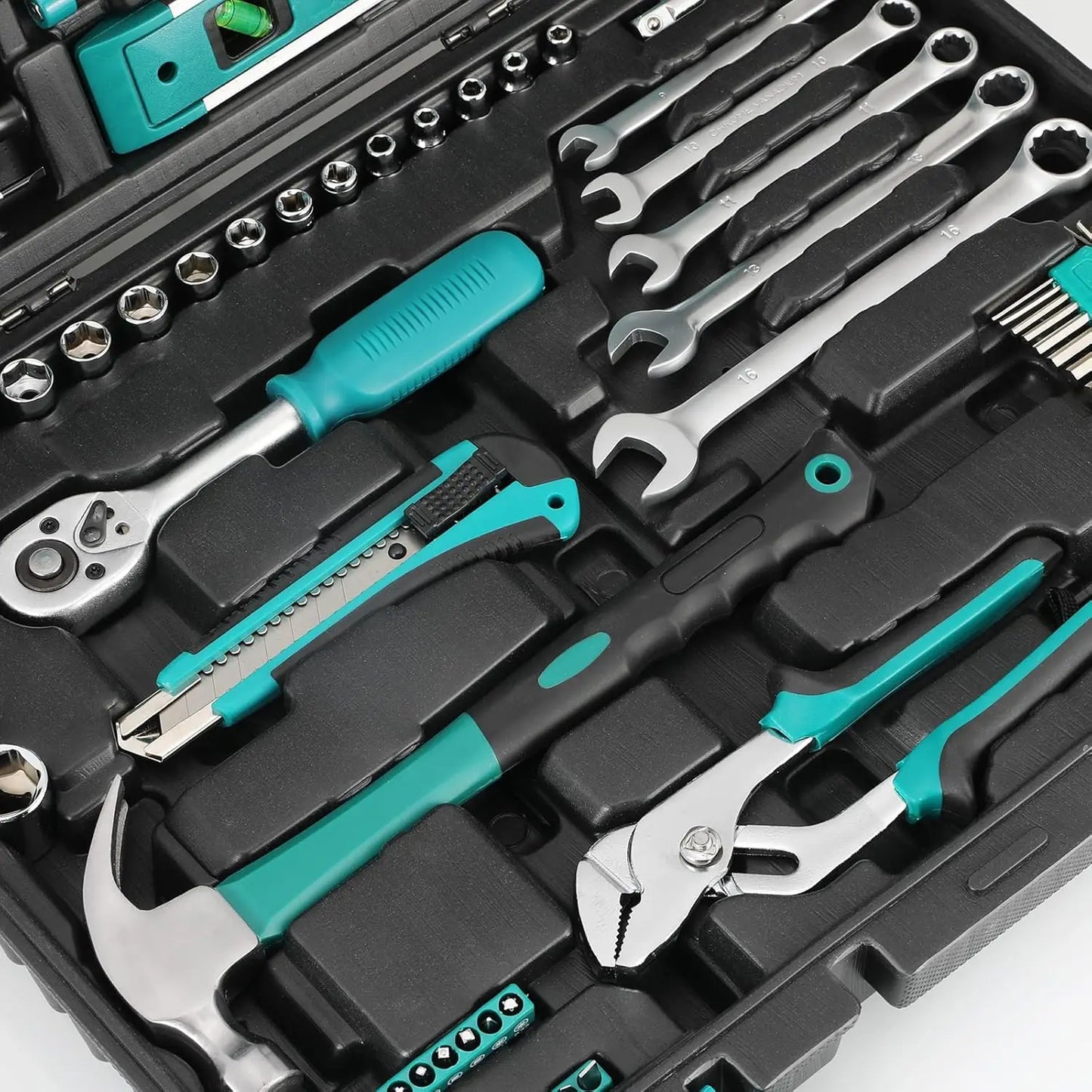 TLGREENDIY 79 Piece Socket Wrench Auto Repair Tool Set Case