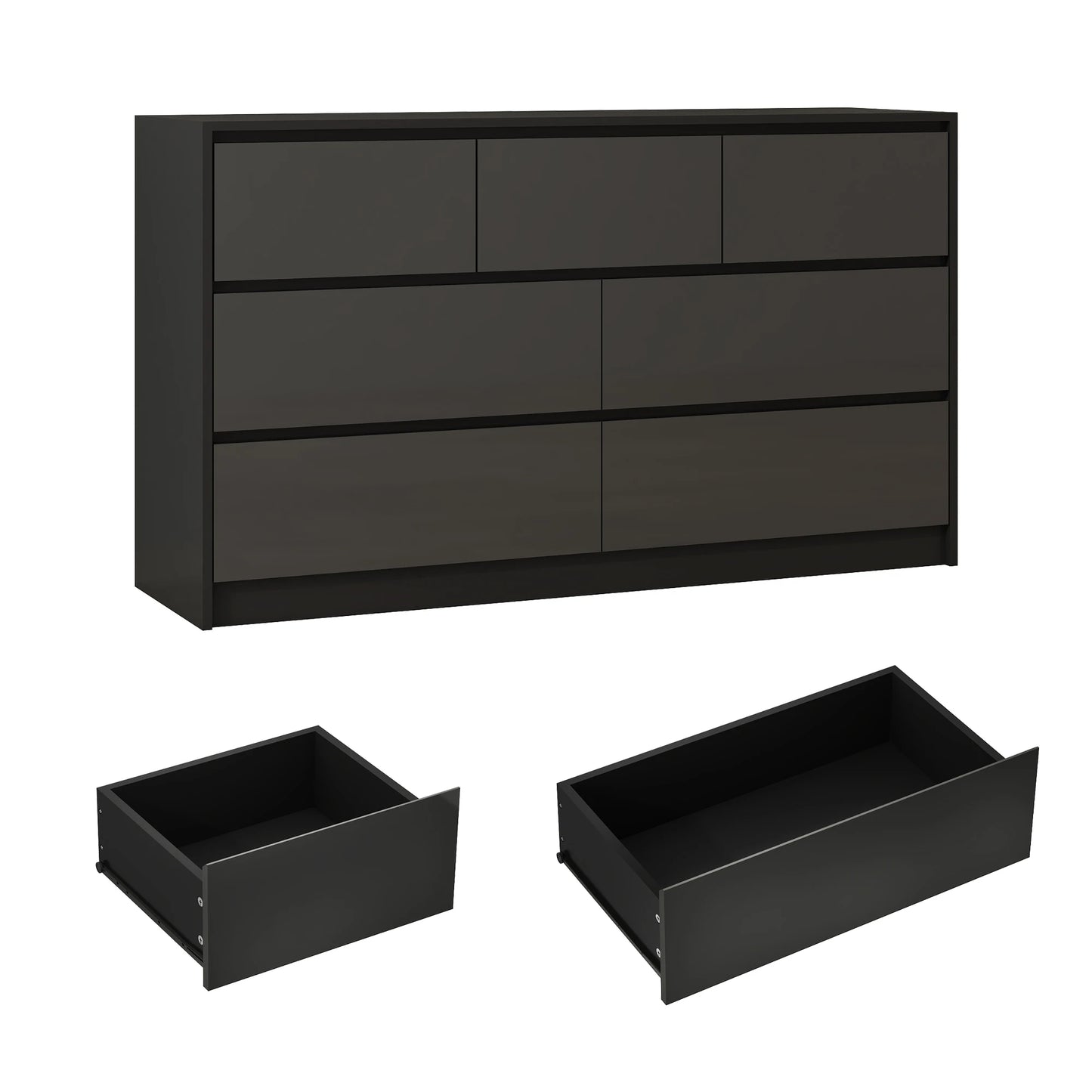 QiaoShiRen 7 Drawer Dresser Modern Wood Chest for Bedroom
