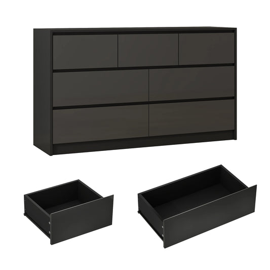 QiaoShiRen 7 Drawer Dresser Modern Wood Chest for Bedroom