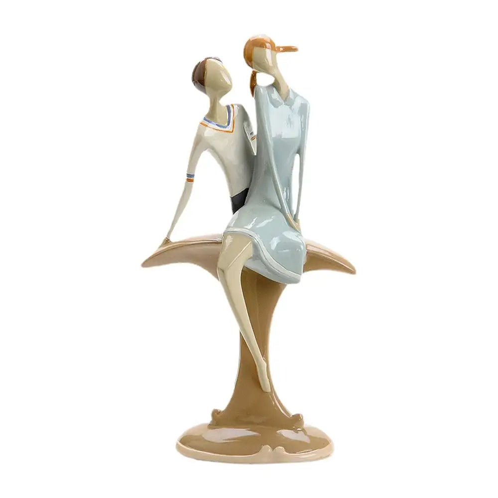 Monokweepjy Couple Sculpture Resin Lovers Figurines Home Decor