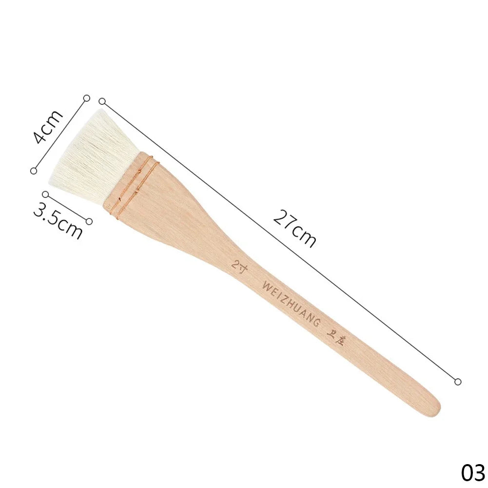 Goat Hair Wooden Handle Paint Brushes For Watercolor And Oil Painting