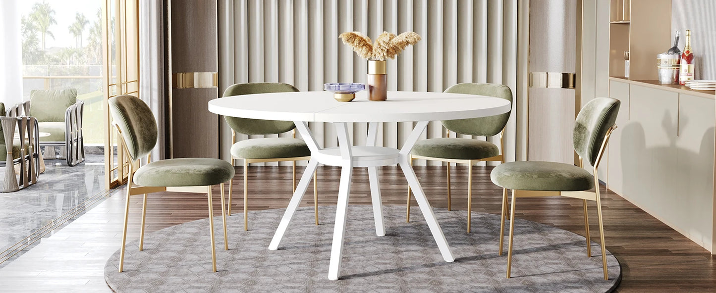 Tribesigns Round Dining Table For 4 To 6 People Farmhouse