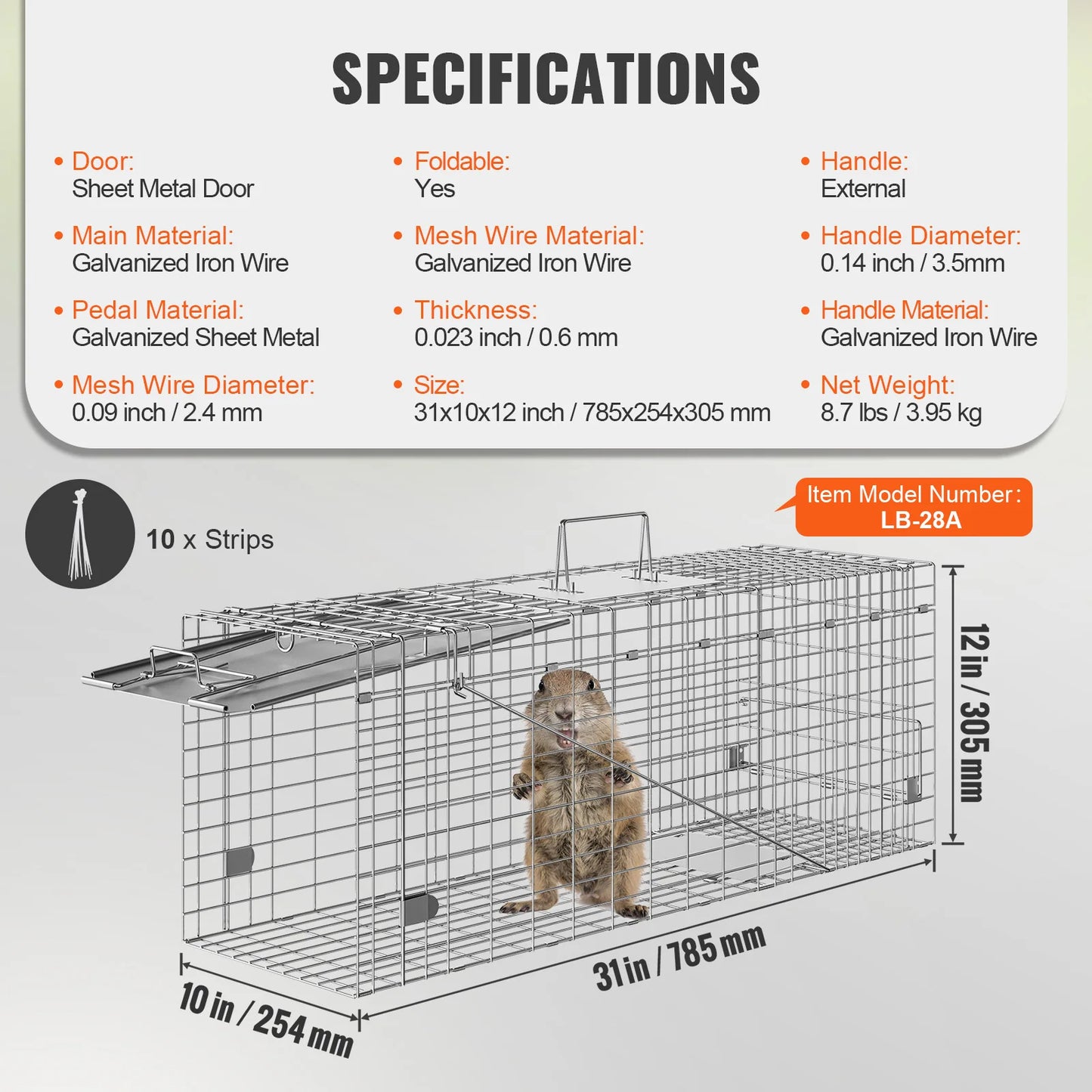SucceBuy Live Animal Cage Trap Humane Rodent Control For Cats