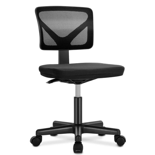 JHK Mesh Lumbar Support Armless Office Chair With Adjustable Height