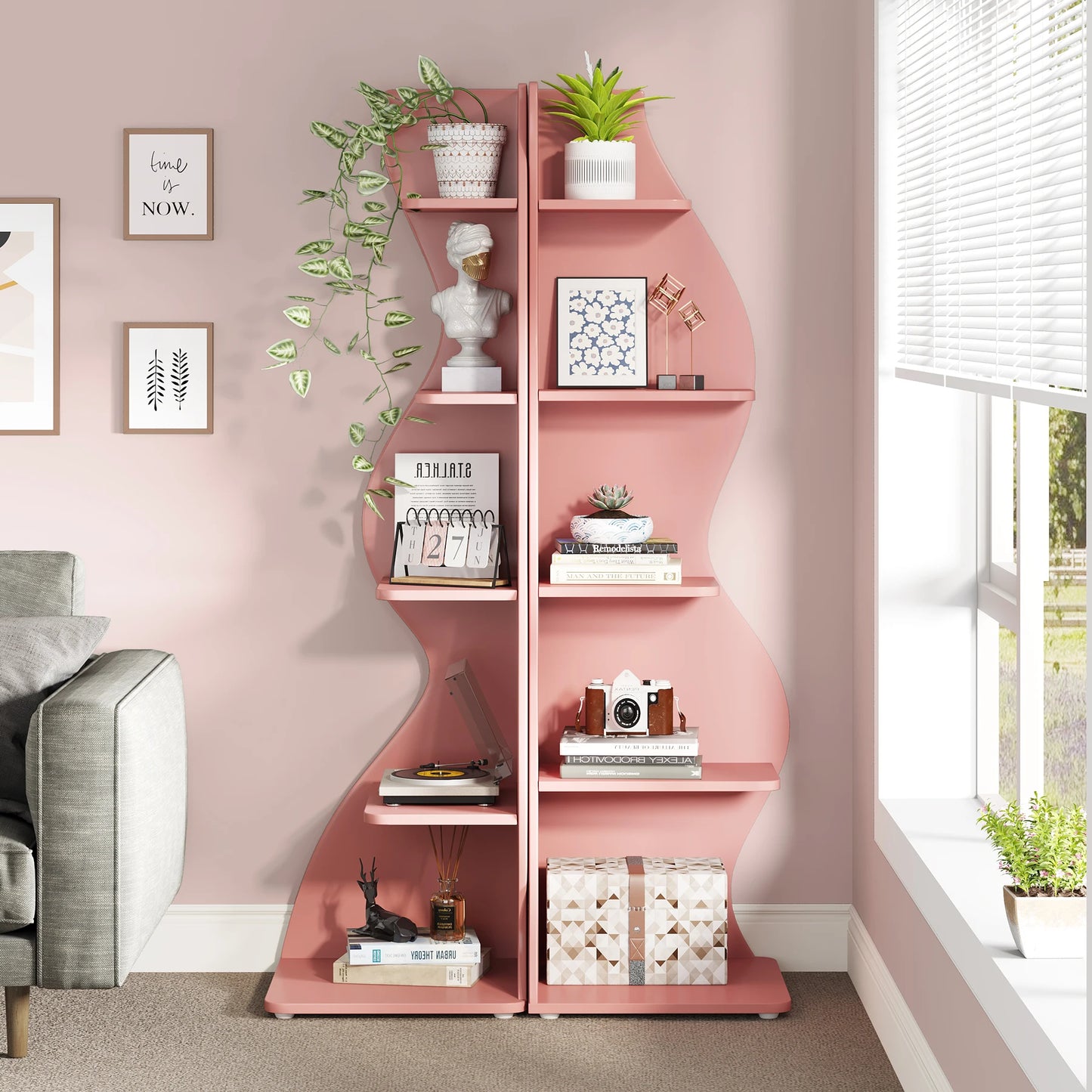 Tribesigns 5 Tier Corner Shelf Wall Bookshelf Plant Stand