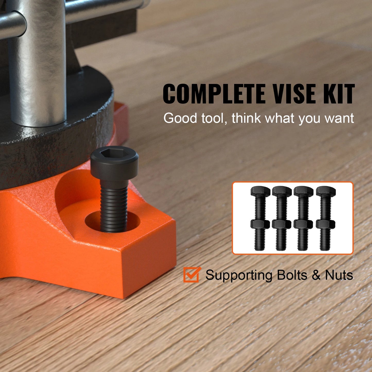 SucceBuy Bench Vise Heavy Duty Cast Iron With Swivel Base