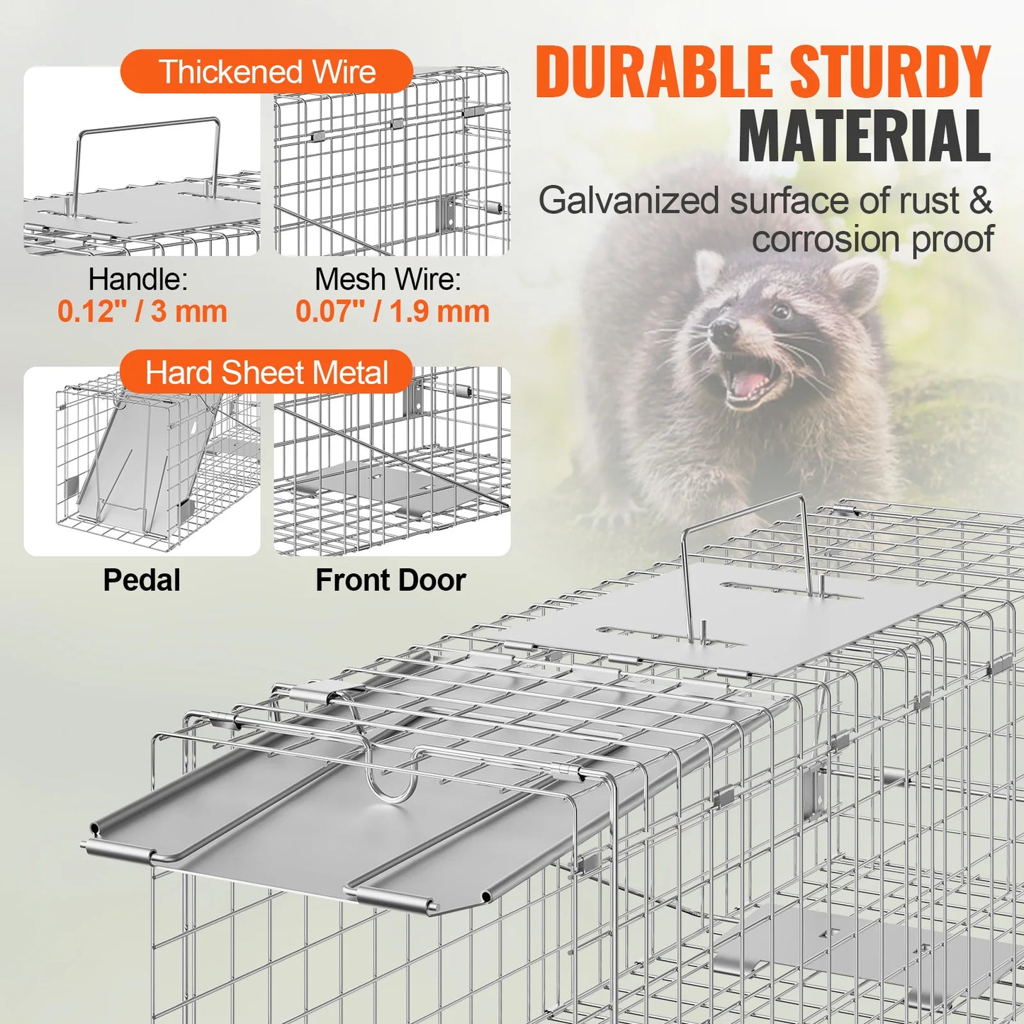 SucceBuy Live Animal Cage Trap Humane Rodent Control For Cats