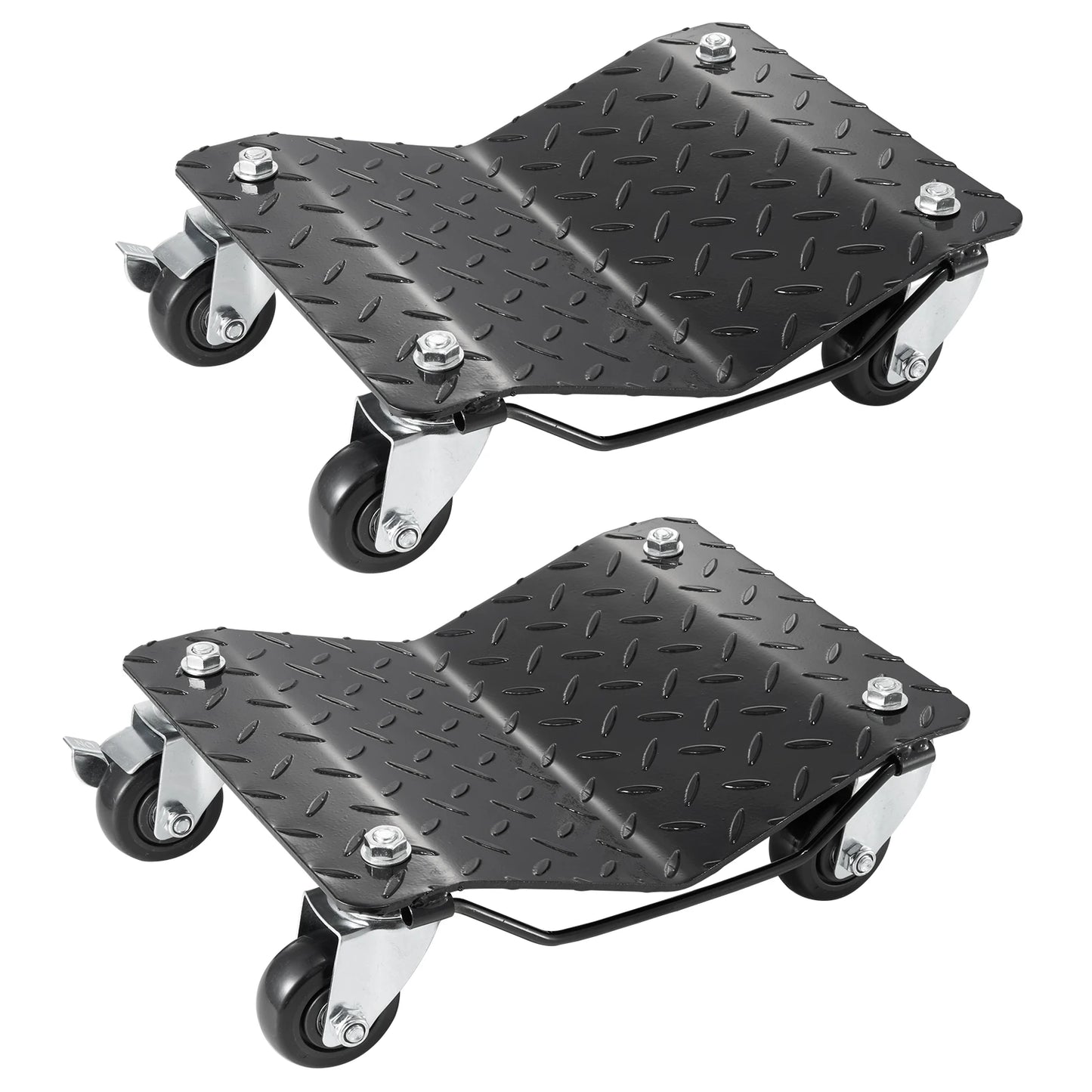 SucceBuy Car Tire Wheel Trolley Dollies 2/4PCS 1500lb Weight Capacity Vehicle Skate Moving Tire with 4 Casters Auto Repair Mover